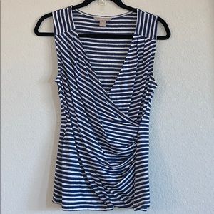 Banana Republic small blue and white striped